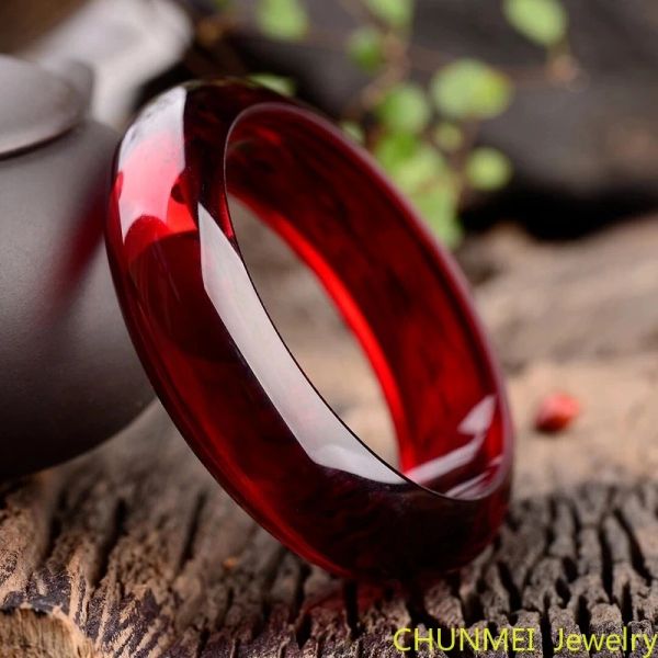 Pulseira de pulseiras naturais pulseira de cera de abelha Mianmar Purificação de água Crimson Ambers Bangle Fashion Style nacional pulseiras tamanho 5466mm