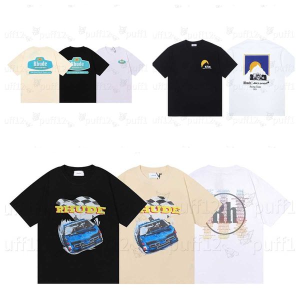 2024 Designer maglietta da uomo rhude maglietta Estate Uomo T-shirt in vendita Donna Rhude Designer per uomo top Lettera polo Ricamo magliette Abbigliamento Camicia a maniche corte