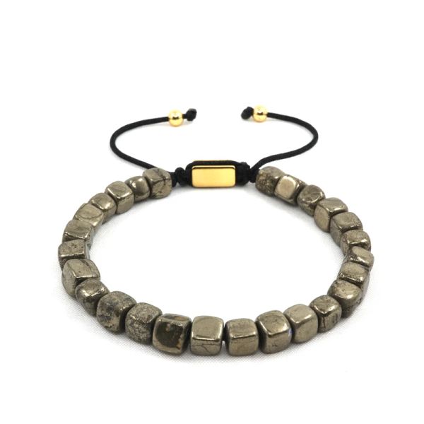 Armbänder Pohier Smooth Iron Pyrite the Squared Beaded Collection Herren-Armbandarmbänder für Männer und Frauen