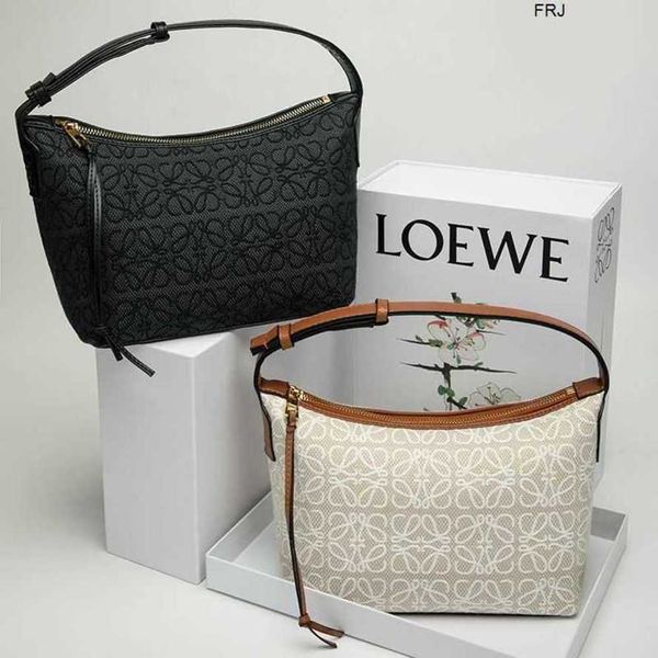 Loewwes Cubis Taschen Loewwes Damentaschen Cubis Luo Yiwei Alte Blumenstickerei Canvas Tasche Hochwertige Lunchbox Rindsleder Handunterarm Einzelschulter Dumplin