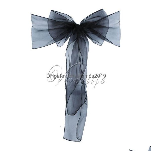 Sashes Sashes 100 pcs cadeira organza arcos festa de casamento suprimentos natal dia dos namorados decoração pura decoração de tecido 230721 gota entrega dhncq