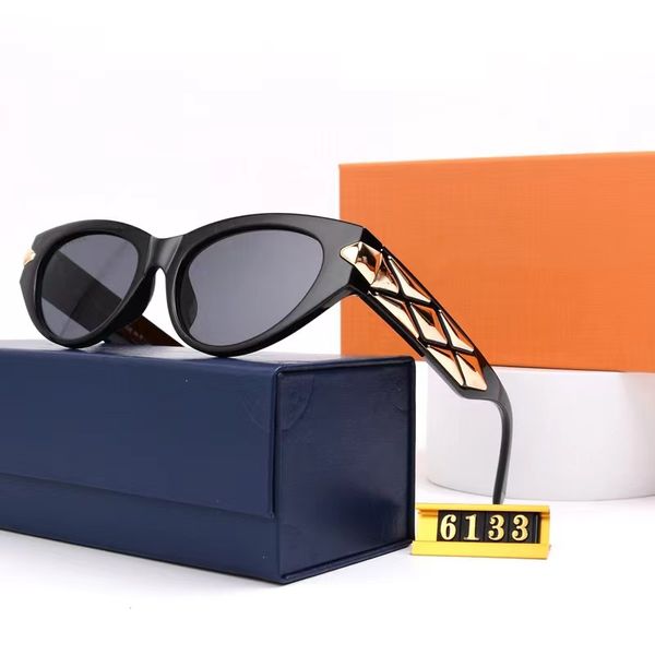 Designer-Sonnenbrille, modische Katzenaugen-Herren-Sonnenbrille, hochwertige Fischgräten-Sonnenbrille mit weitem Bein, V-förmige Damenbrille, Sonnenschutz, klassische Designer-Brille mit Geschenkbox