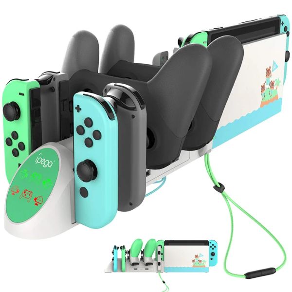 Ladegeräte Animal Crossing Control Ladegerät für Nintend Nintendo Switch OLED CON JOYCON Konsole Ladedock -Controller Stand Gamep