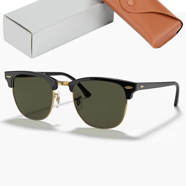 Occhiali da sole classici da club Occhiali da sole Uomo Donna Montatura in acetato Lenti in vetro Occhiali da sole per uomo Uomo con scatola Gafas De Sol