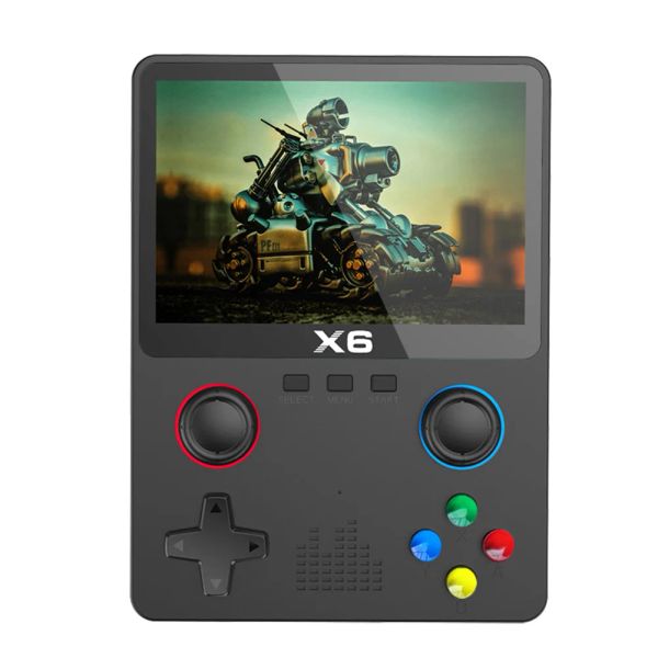 Jogadores x6 Console de jogo 3,5 polegadas IPS Screen Portable Game Console 2000mAh ATJ22735 32 bits RISC Suporte Lançar conexão para adultos