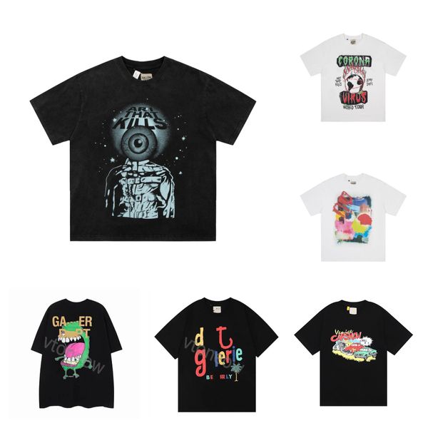 Mens Camiseta Jogar Anime Mens Mulheres Logo Tee Depts Camisetas Preto Moda Impressão Masculino Casal Solto High Street Manga Curta Tshirt Streetwear INS Splash Letter Redondo Pescoço