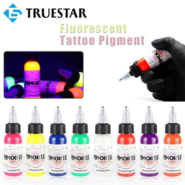 Kits 15 ml/garrafa fluorescente tatuagem tinta luminosa tatuagem diy tatuagem uv tatuagem pigmentos microblading maquiagem permanente para tinta corporal