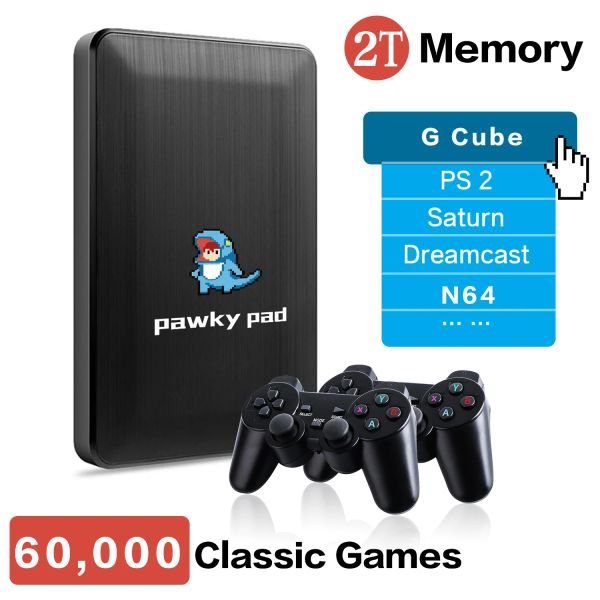 Tops Pawky Box Pad PSP/PS2/WII/DC 60000+ için Süper Oyun Konsolu Win PC Dizüstü Bilgisayar Oyun Konsolları Hine için Retro Video Oyunları Oynatıcı