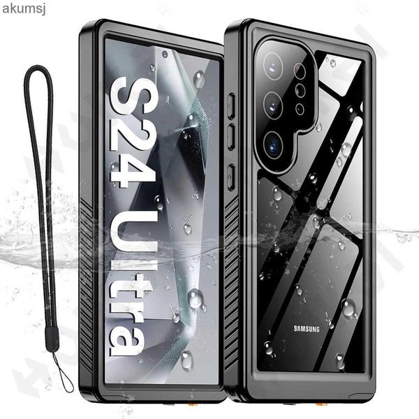 Capas de telefone celular IP68 Shellbox Caixa à prova d'água para Samsung Galaxy S24 S23 S22 Ultra FE A54 A14 A34 5G Metal Alumínio Natação Telefone Luxo Capa YQ240221