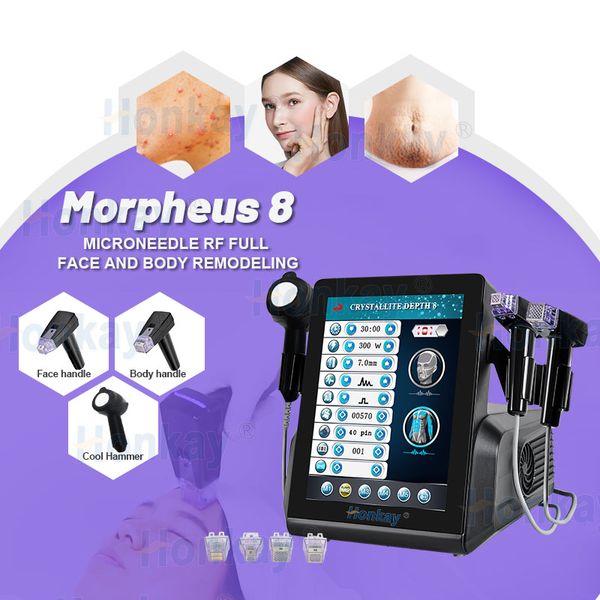Approvato CE 7mm di lunghezza profonda 3 in 1 Morpheus 8 frazionario RF Microneedling Face Lifting Trattamento dell'acne Rimozione delle rughe Macchina per stringere la pelle