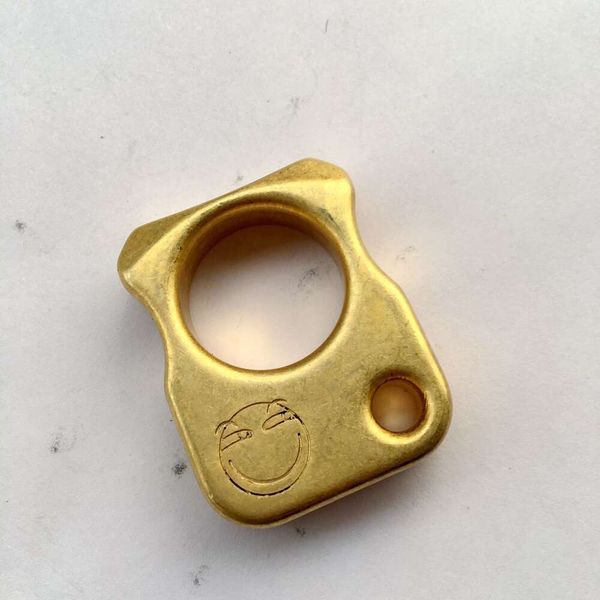 Tigre in ottone con dito spesso 12 mm con espressione vivida, portachiavi in rame puro, anello di autodifesa EDC ad aggancio rapido 157662