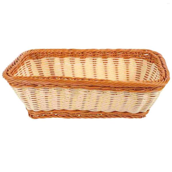 Set di stoviglie Cestino per il pane in rattan Riutilizzabile per frutta e verdura Suanas per la casa Vassoio portaoggetti multifunzione intrecciato Ornamenti in PVC