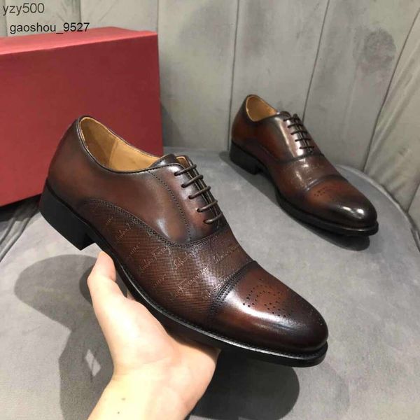 Designer Feragamo Herren Marke Party Hochzeitskleid 38-44 Schuhe Neue Größe Casual Loafers Männer Oxfords Echtes Leder Wohnungen D46S V5QF