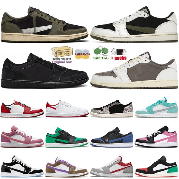 2024 Jumpman 1 Low Männer Frauen Basketballschuhe Zion Williamson Voodoo Reverse Mocha Black Panda Lows 1S Sneakers Golf Neutral Olive Outdoor Sports Trainer