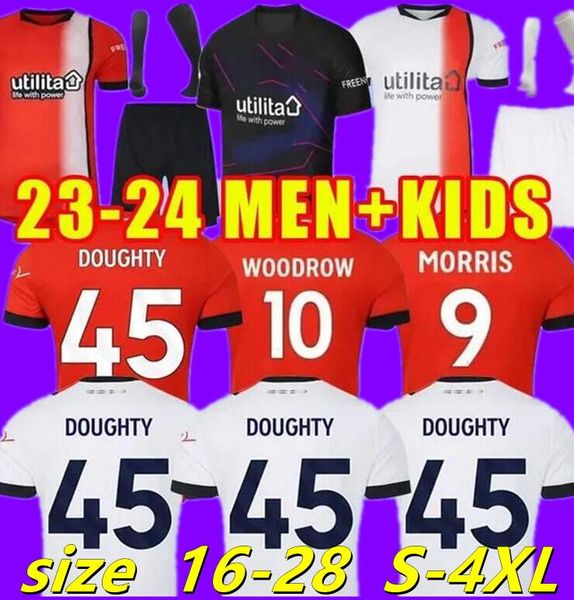 23 24 Luton Town Camisas de futebol BRADLEY 2023 2024 MORRIS Burke Hartson Billy Donaghy Bingham Curtis Lansbury BERRY Mick Home Away Men WOODROW Camisa de futebol Kit infantil