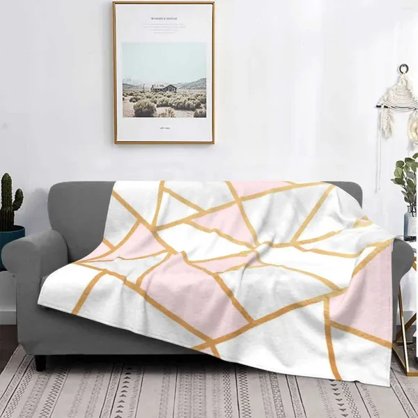 Coperte in marmo rosa oro geometrico ultima super morbida calda luce sottile coperta grigio bianco Ele Tumblr grafica moderna