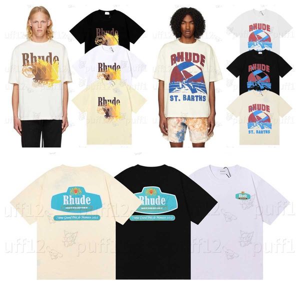 Designer Rhude T-Shirt Herren T-Shirt Mode Kleidung T-Shirts Hip Hop T-Shirts Rhude American High Street Trendmarke Sommer Männer Frauen Geschlechtsfreie Spielkarten gedruckt