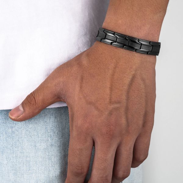 Armbänder 4 in 1 Männer Edelstahl Magnetische Therapie Heilung Armband Bio Magnet Gesundheits Pflege Schwarz Armreif Lindern Schmerzen Anti Strahlung