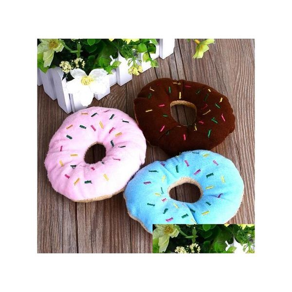 Hundespielzeug kaut Sightly Lovely Haustier Hund Welpe Katze Quietscher Quacksalber Sound Spielzeug Kauen Donut Spielspielzeug Fmt2165 Drop Lieferung Hausgarten Haustier Ot8B7