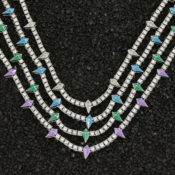 Ожерелье Rsq Черная Пантера в том же стиле, модное мужское однорядное ожерелье с бриллиантами, теннисная цепочка с замком, костяная цепь