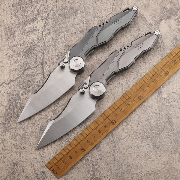 1 Stücke Neue A2247 High End Flipper Klappmesser M390 Satinklinge CNC TC4 Titanlegierung Griff Outdoor Kugellager Unterlegscheibe Ordner Messer