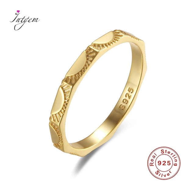 Кольца Лидер продаж, кольца из стерлингового серебра 925 пробы, позолоченное кольцо в форме тотема солнца для мужчин и женщин, изысканные обручальные украшения, подарок на вечеринку