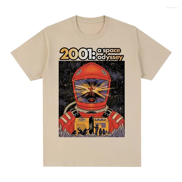 Homens Camisetas 2001 A Space Odyssey Movie T-shirt Stanley Kubrick Sci Fi Algodão Camisa Masculina T-shirt Womens Tops