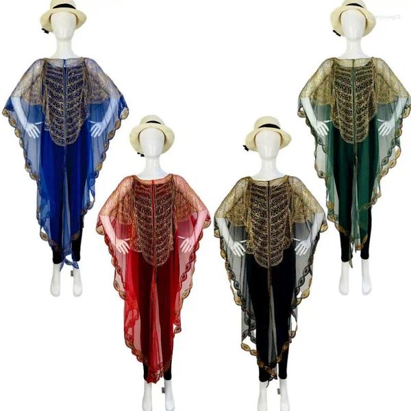 Abbigliamento etnico Moda Elegante pizzo con paillettes Cardigan da donna Dubai Party Abito da sera senza maniche Burqas Banchetto Lady