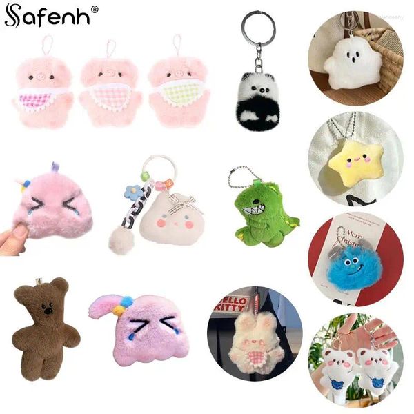 Schlüsselanhänger Nette Plüsch Puppe Schal Schwein Spielzeug Cartoon Schürze Anhänger Weiche Gefüllte Puppe Schlüsselbund Rucksack Auto Tasche Schlüssel Ring Dekor kind Geschenk