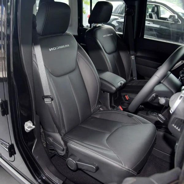 Capas de assento de carro para jeep wrangler iii ilimitado jk 2006 - 2024 personalizado couro falso 2 assentos dianteiros apenas acessórios interiores