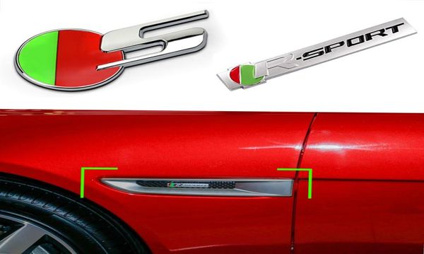 3D Stereo Metallo Emblema Distintivo Carrozzeria Tronco Parafango RSPORT R S Logo Adesivo Per Jaguar XF XE XJ XF FPACE EPACE IPACE STYPE7223482