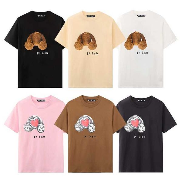 Angels Palm Angel Classic Pa Cut Head Bear Print Kurzarm Lose Herren und Damen High Street Casual Fashion Marke T-Shirt