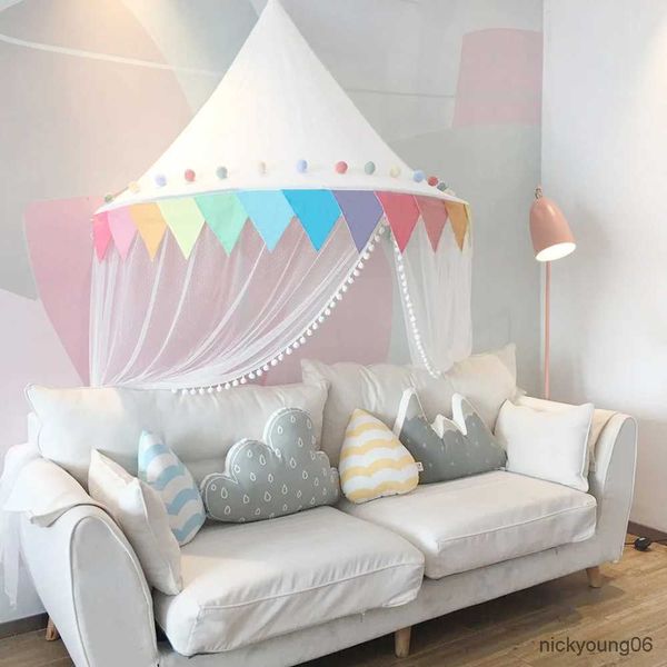 Tenda da gioco per bambini Tenda da gioco per bambini Tende da teepee Tenda da letto per ragazze Ragazzi Decorazioni per la cameretta dei bambini Baldacchino in cotone Zanzariera per culla