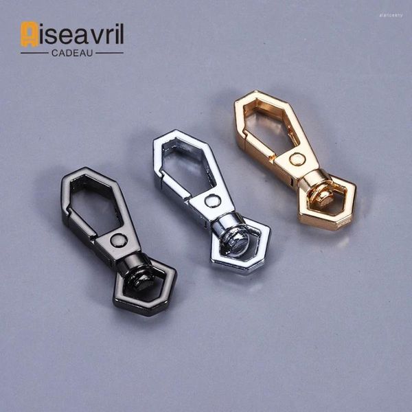 Anahtarlık 5/10 pcs Metal Altıgen Snap Hook Tetikleyiciler Klipsler Deri zanaat için yay kapısı Pet tasma torba kayış dokuma anahtarlık