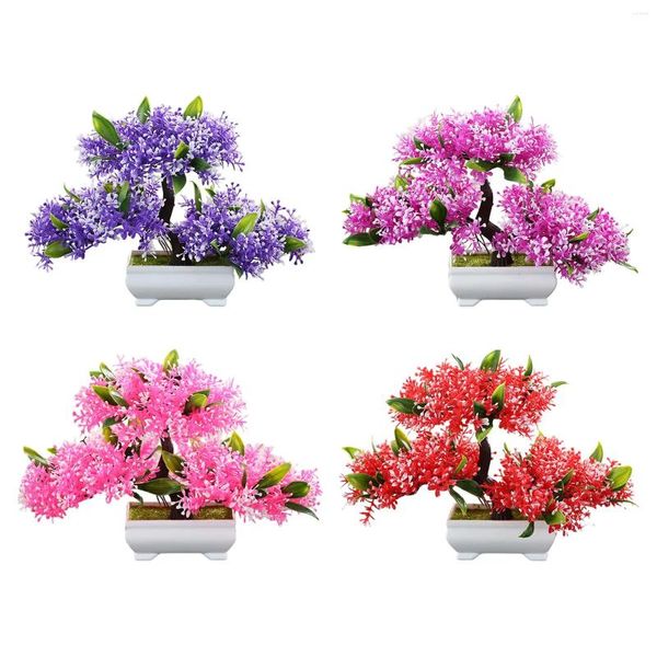 Fiori decorativi Artificiale Bonsai Albero Camino Decorazioni per la casa Simulazione del giardino Desktop Piante finte per interni Centrotavola in vaso giapponese