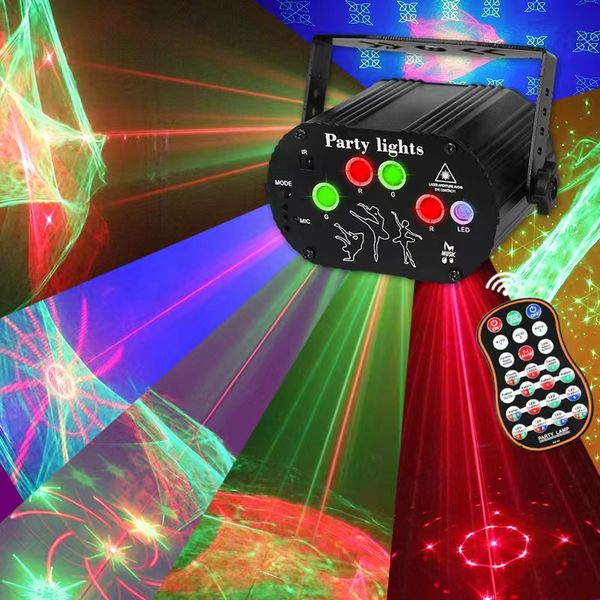 RGB Mini DJ Disko Lazer Işık Projektörü USB Şarj Edilebilir LED UV Ses Flaşı Etkisi Düğün Xmas Tatil Partisi Lamba