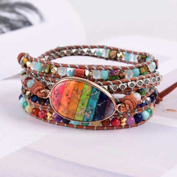 Braccialetti Boho Bracciale avvolgente Chakra Braccialetti dell'amicizia Donne Gioielli vegani Regali unici per sorelle Dropshipping