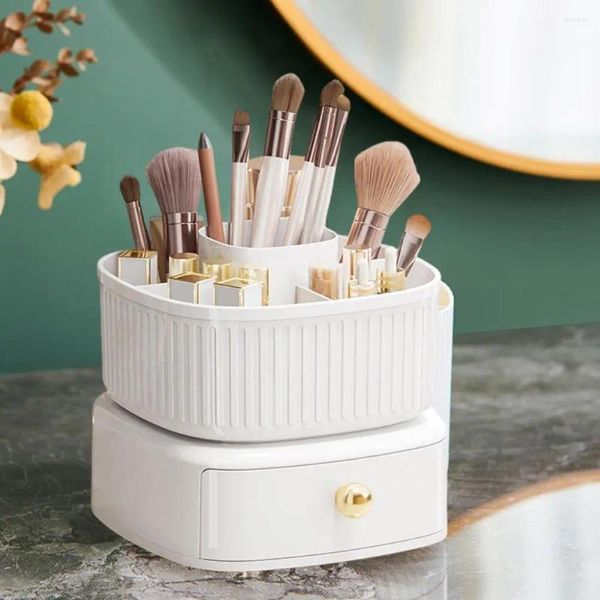 Aufbewahrungsboxen Box aus verdicktem Material, hochwertiger doppelschichtiger stapelbarer Kosmetik-Organizer mit staubdichtem Design für Make-up