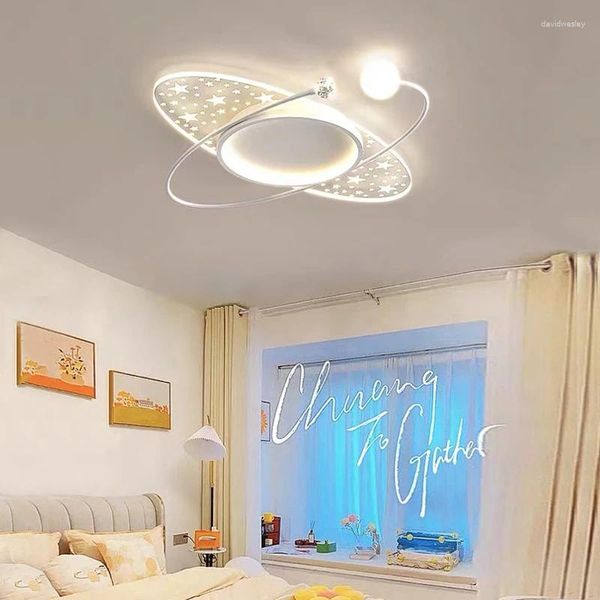 Plafoniere Modern Star Ring LED per camera da letto soggiorno lampada da cucina decorazioni per la casa lampadario nordico lustro con telecomando