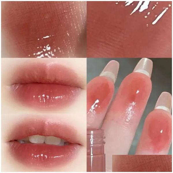 Lipgloss-Lippenstift, kleine weiße Tube, Glasur, Wasser-Licht-Spiegel, wasserdicht, feuchtigkeitsspendend, grundlegendes Make-up, koreanische Kosmetik, Drop-Lieferung, Healt Otoqa