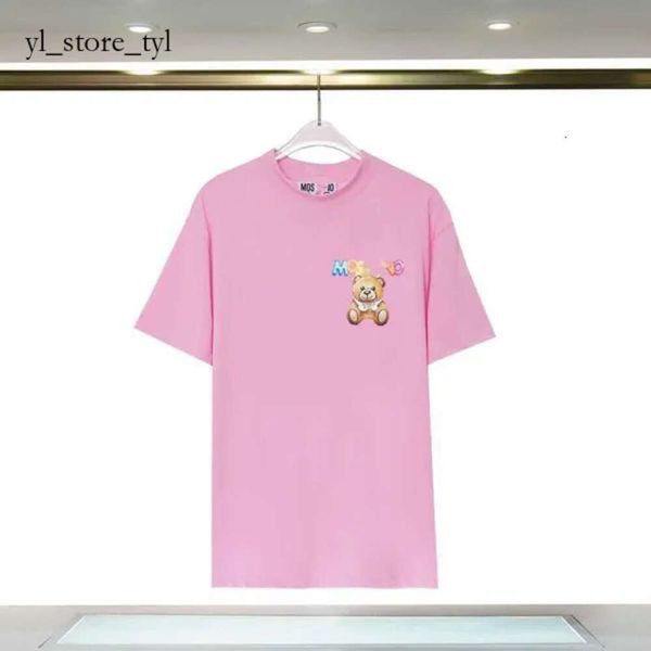 Moschino Tshirt Anime T-shirt da uomo Moschino Lovely Women Vest Designer Donna Moschinos T-shirt da donna T-shirt di marca italiana Cartoon Bear Round per Top Tee 4161