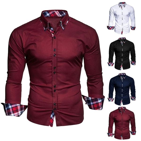 Ultra fino masculino gola simples único peito formal vestido primavera ultra-fino camisa polo masculina negócios camissa camiseta 240221