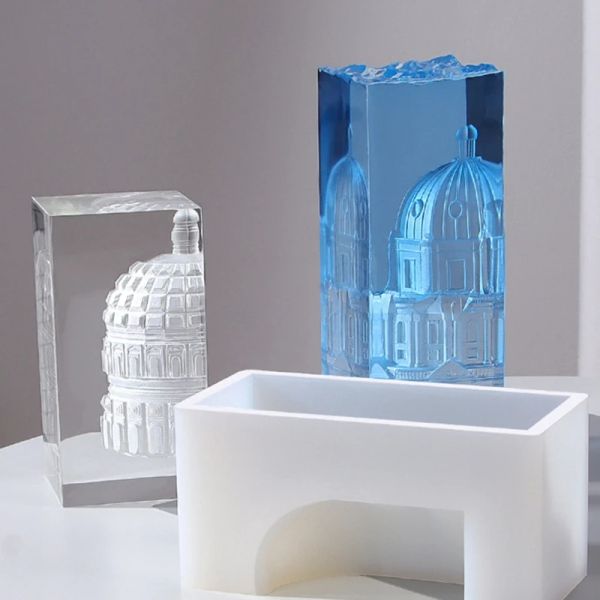 Attrezzature Stampo in silicone 3D per ornamenti per templi di cristalli per chiese, adatto per gioielli fai da te in resina epossidica, decorazioni per la casa