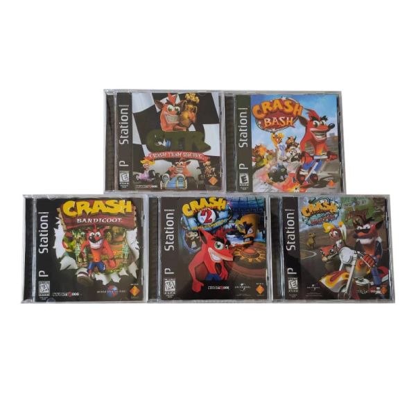 Ofertas ps1 cópia disco de jogo crash bandicoot série desbloquear console estação 1 retro driver óptico peças da máquina jogo vídeo