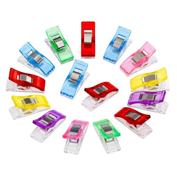 Altra organizzazione per le pulizie 9 colori Morsetto per rilegatura Housekee Plastica Wonder Clips Titolare per fai da te Tessuto Artigianale Cucito Knitti Dh0Br