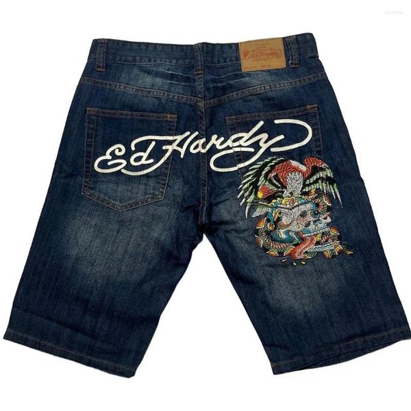 Männer Jeans Y2K Haruku Denim Shorts Kleidung Hip Hop Trend Streetwear Amerikanische Männer Frauen 2023 Sommer Gothic Schwarz Jean