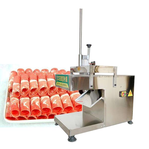 Fatiador elétrico automático de aço inoxidável CNC de corte duplo máquina de rolo de carne cortador de carne