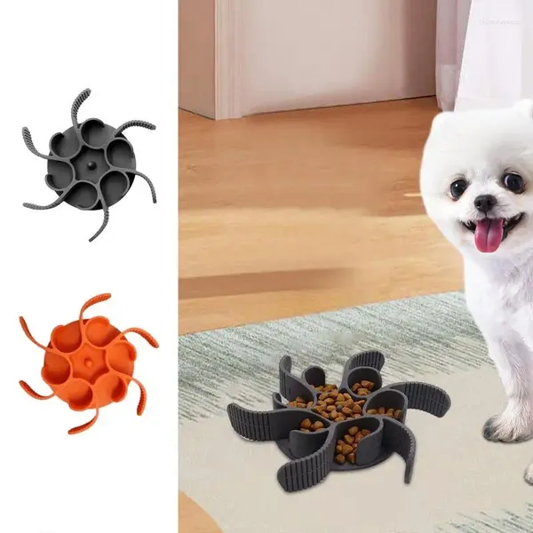 Abbigliamento per cani Alimentatore lento per animali domestici Alimenti in silicone con aspirazione anti-strozzo antiscivolo per cani che leccano articoli per animali domestici