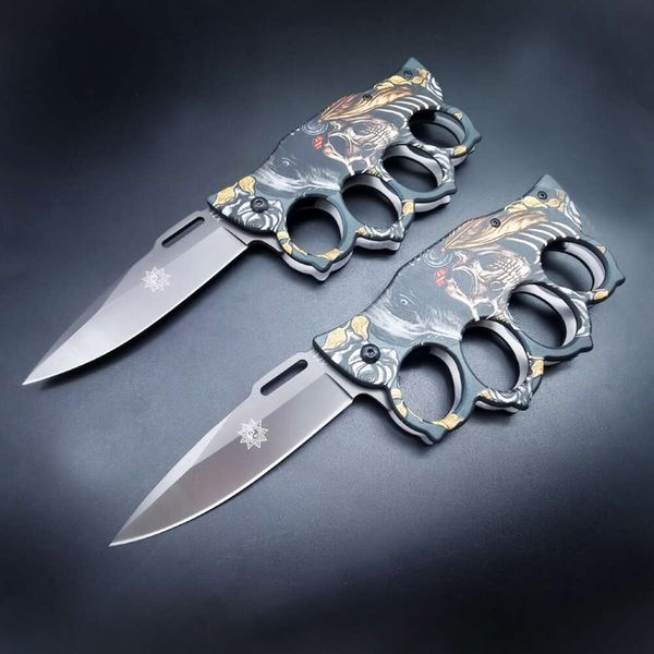 Quattro set di fantasmi testa pieghevole piccola autodifesa militare all'aperto pugno fibbia coltello dito tigre finestra interruttore 444132