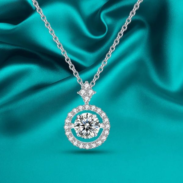 Kolyeler Gem'in Balesi Moissanite Kolye Kolye 925 Twinkle Sea ile Kadınlar Elmas için Gümüş Takı